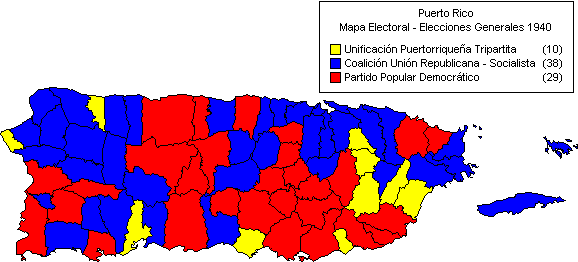 Mapa: Elecciones Generales 1940