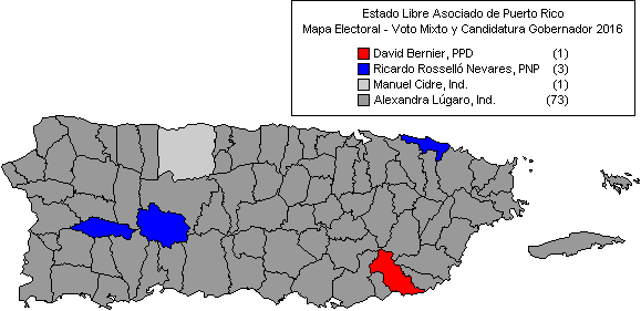 Mapa: Voto Mixto y Candidatura Gobernador 2016